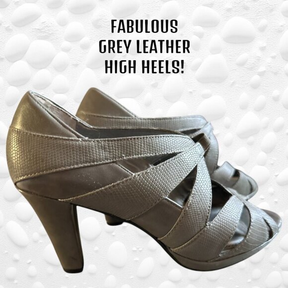 👠 Chic Grey Leather Heels by Naturalizer – Like New! Size 8👠 - Picture 2 of 10